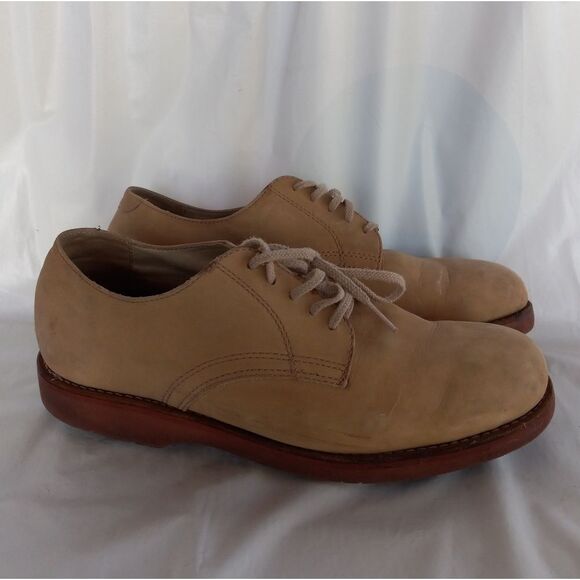 LL Bean Oxford Shoes Beige Leather Suede Vibram 12 main image 8